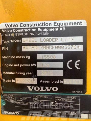 Volvo L70G **BJ. 2015 *19460H/Klima/Hochkippschaufel * Læssemaskiner på hjul