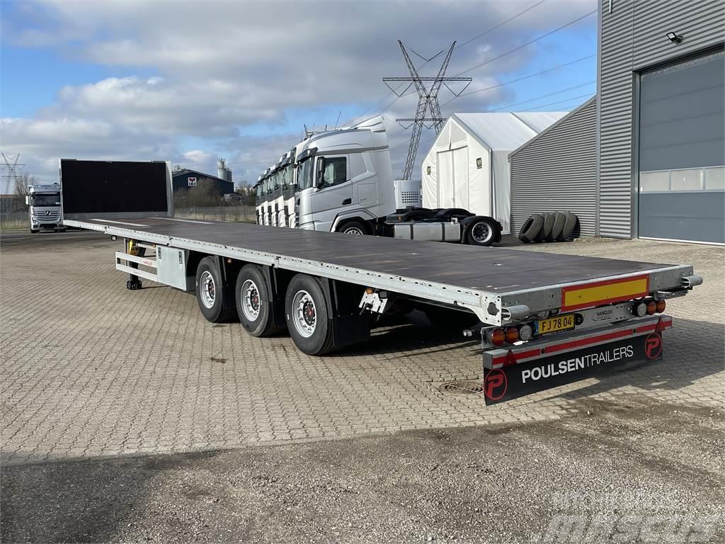 Hangler 3-aks mega 13,60m Semi-trailer med lad/flatbed