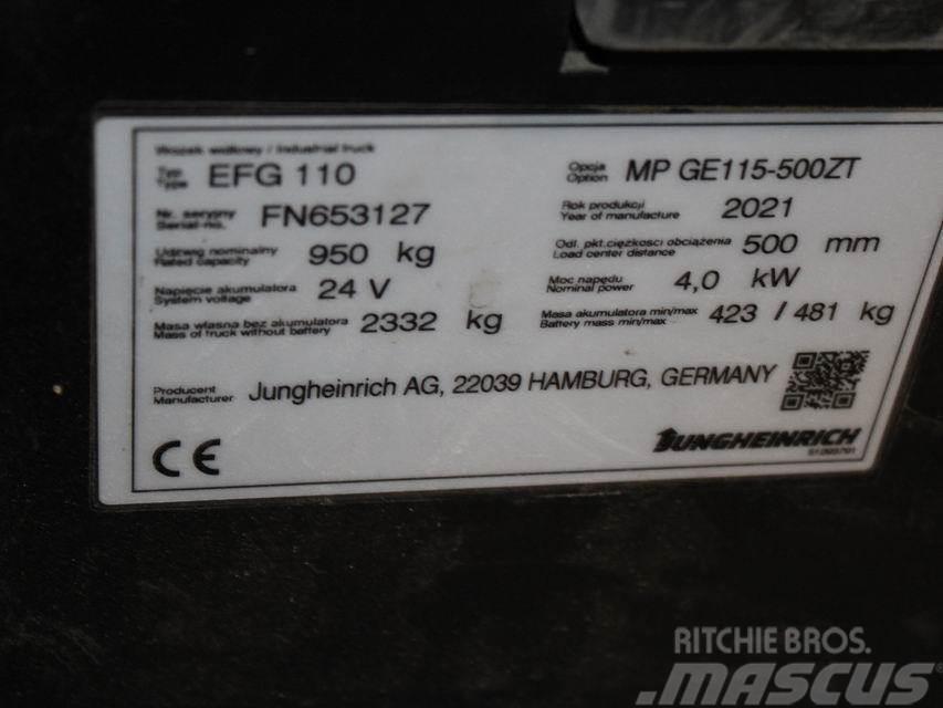 Jungheinrich EFG 110 MP GE115-500ZT El gaffeltrucks