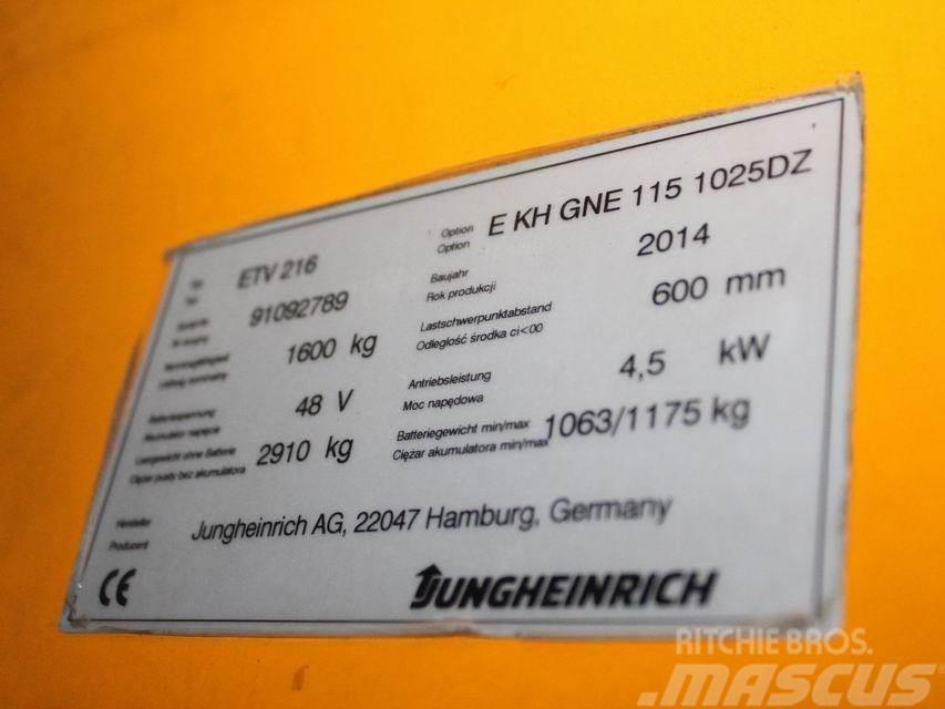 Jungheinrich ETV 216 E KH GNE 115 1025DZ Reachtruck