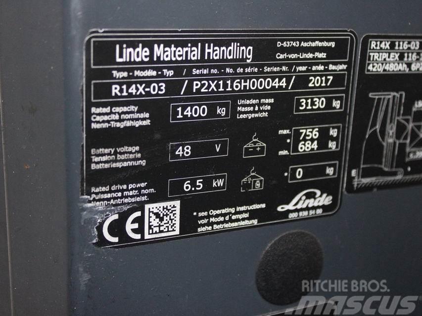 Linde R 14 X-03 116 Reachtruck