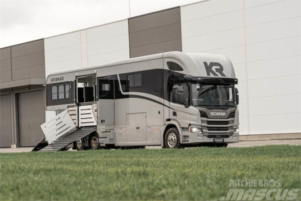 Scania P410 6x2*4 KRISMAR 6 hästar Lastbiler til dyretransport
