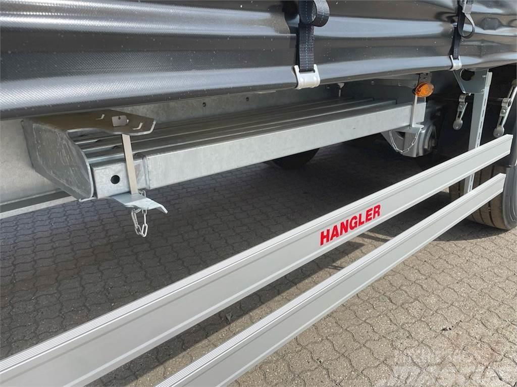 Hangler 3-aks Hårdttræ bund + hævetag Semi-trailer med Gardinsider