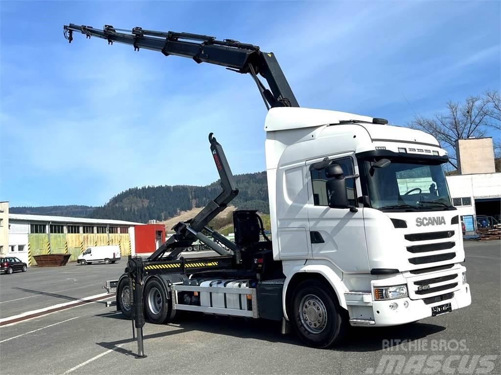 Scania G490, 10/2015, 6x2, Crane hook lift, Hiab 244 - 5  Kroghejs