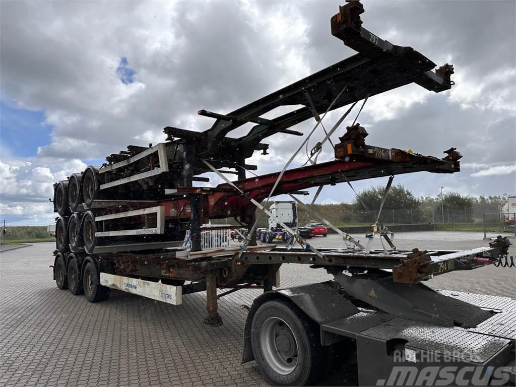 HFR 3 x Multichassis Semi-trailer med containerramme