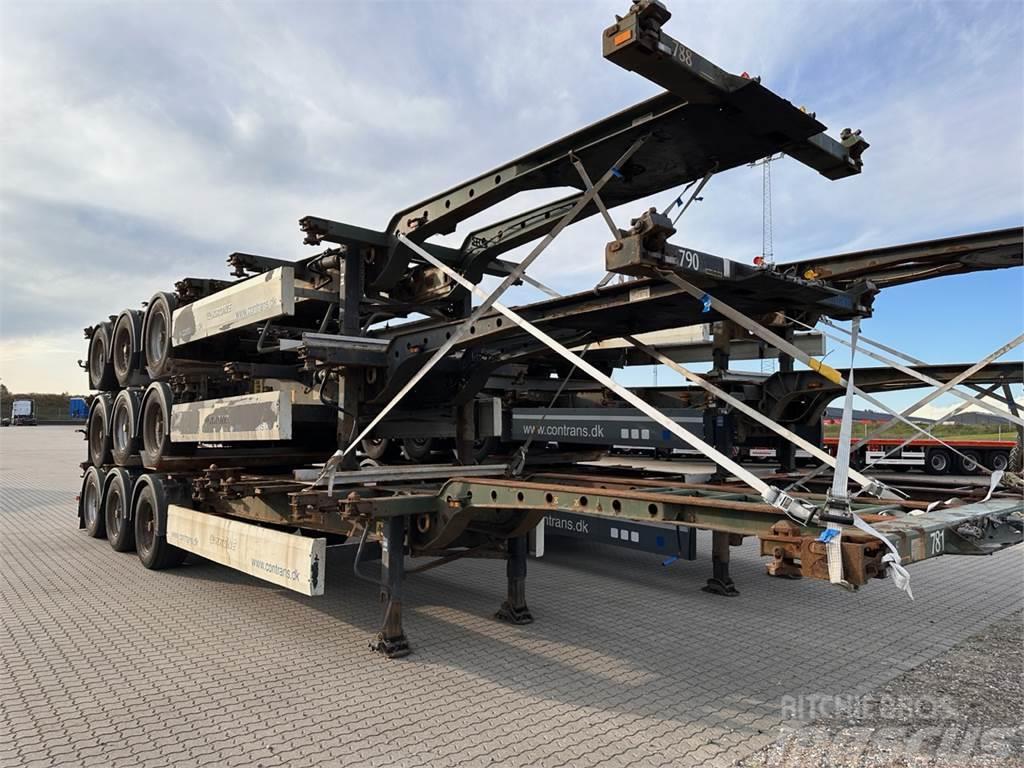Krone 3 x Multichassis Semi-trailer med containerramme
