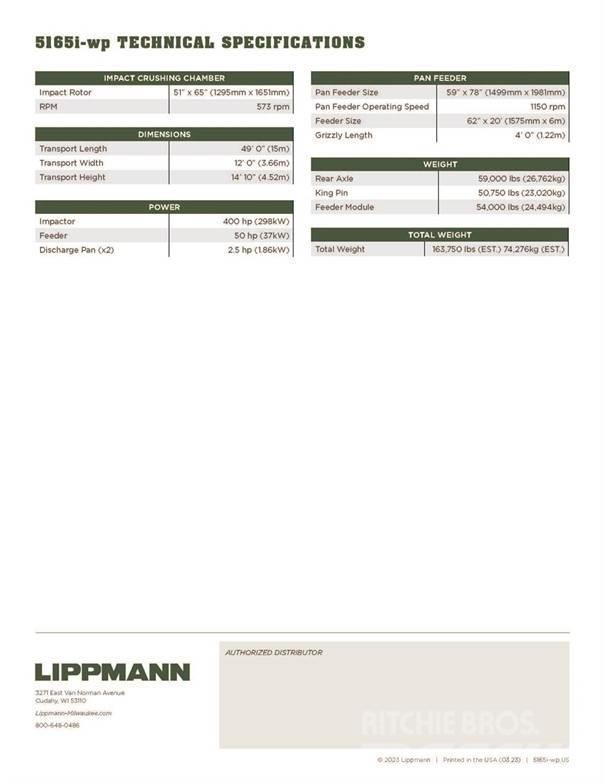 Lippmann 5165i WP Knusere - anlæg