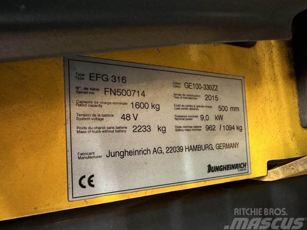 Jungheinrich EFG 316 - FREIHUB-Mast !!! El gaffeltrucks