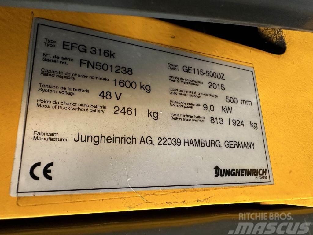 Jungheinrich EFG 316k - TRIPLEX 5 m El gaffeltrucks
